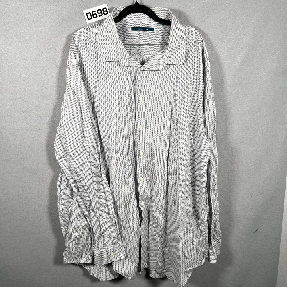 Perry Ellis Shirt Mens White Black Geometric Button Up Casual Everyday Wear